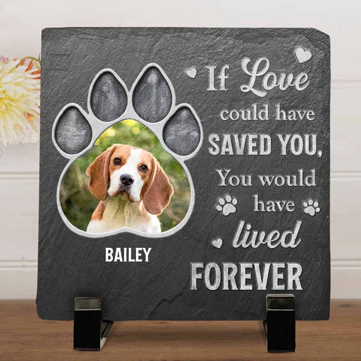 All The Love In The World -  Personalized Custom Square Shaped Stone - Image 4