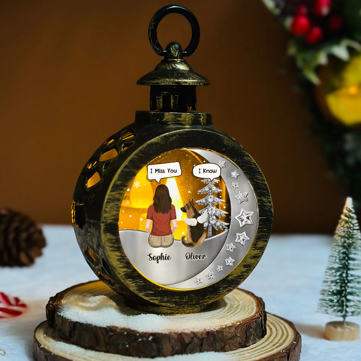 Always Beside You - Personalized Custom 3D Effect Christmas Lantern - Image 5
