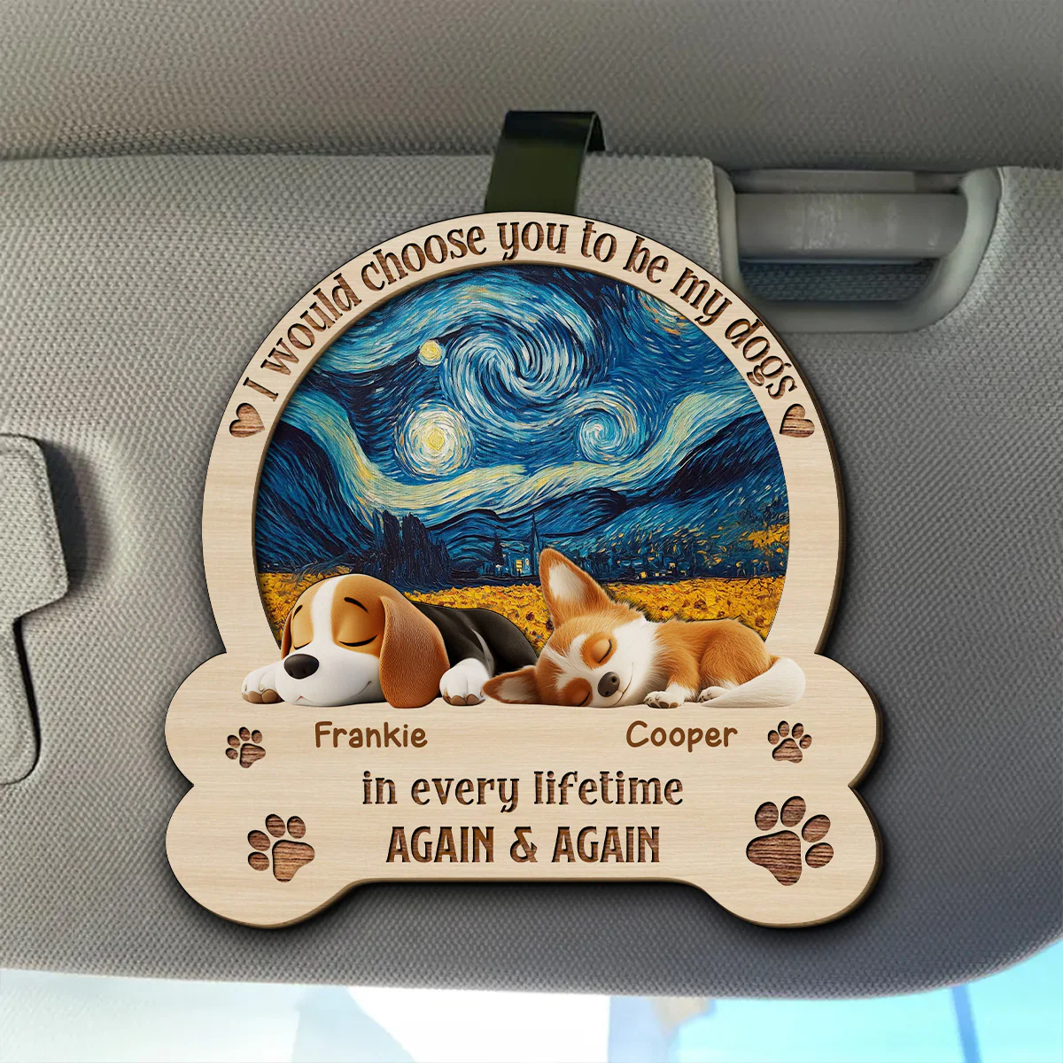 Always Choose You My Dog - Personalized Custom Car Visor Clip - Image 2