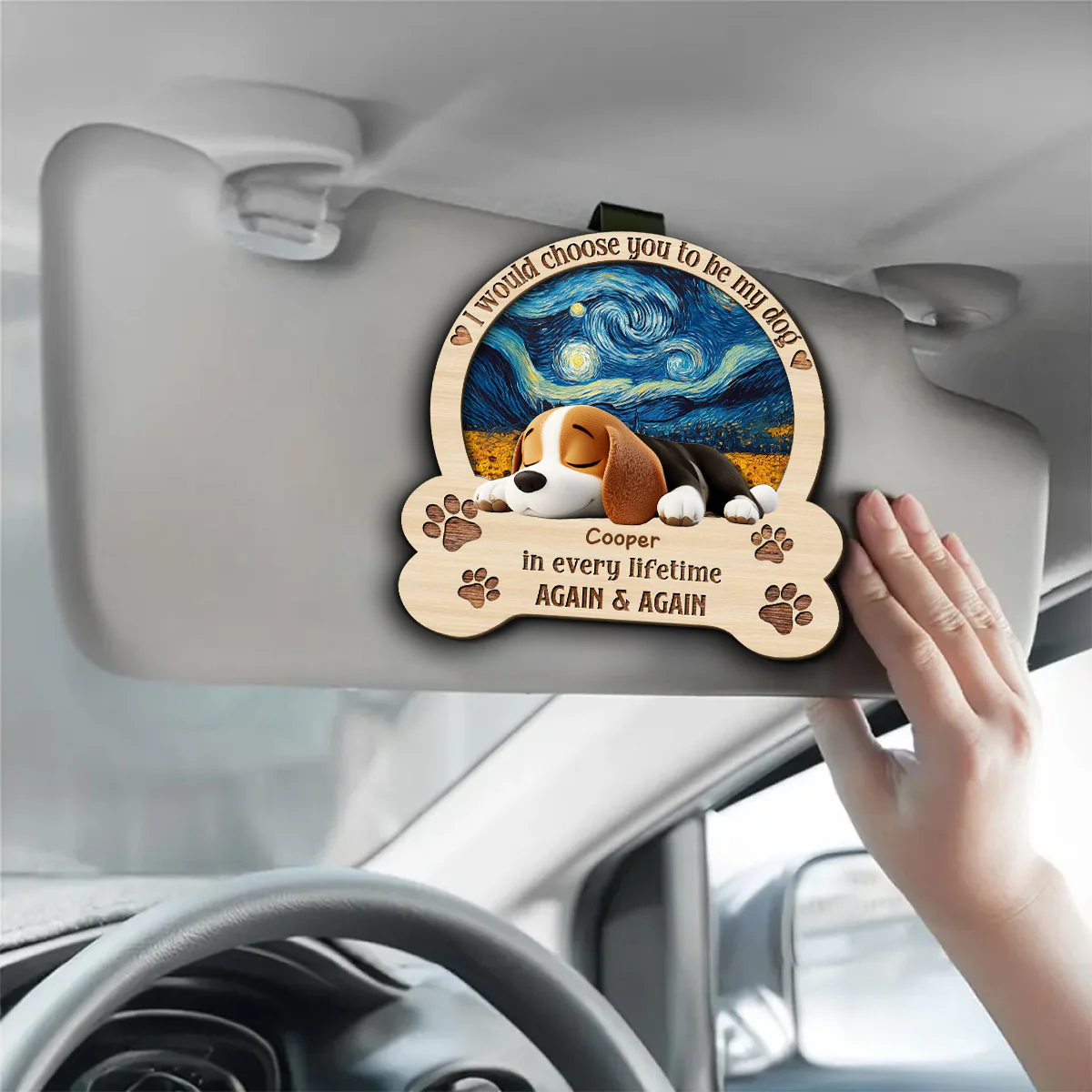 Always Choose You My Dog - Personalized Custom Car Visor Clip - Image 4