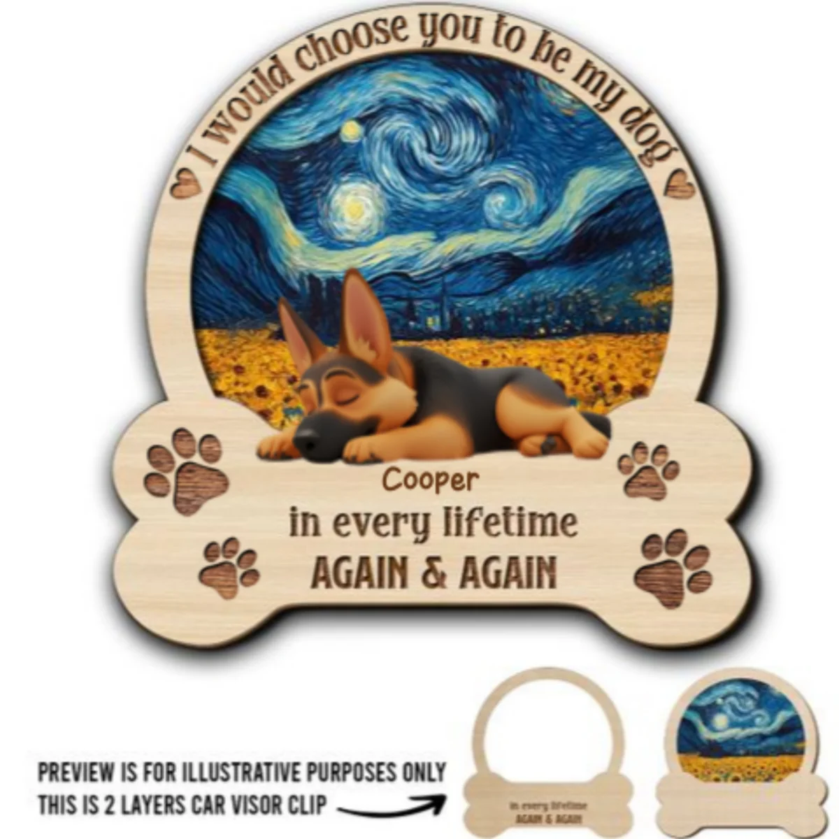 Always Choose You My Dog - Personalized Custom Car Visor Clip - Image 6