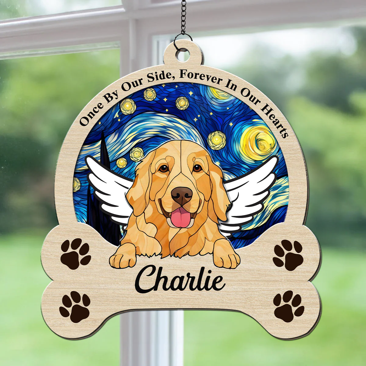 Always On Our Hearts - Personalized Custom Suncatcher