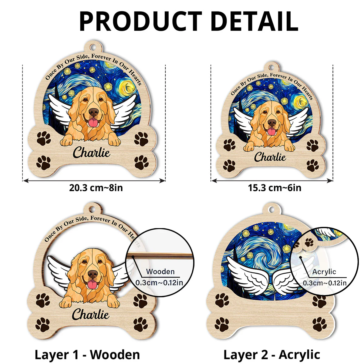 Always On Our Hearts - Personalized Custom Suncatcher - Image 4