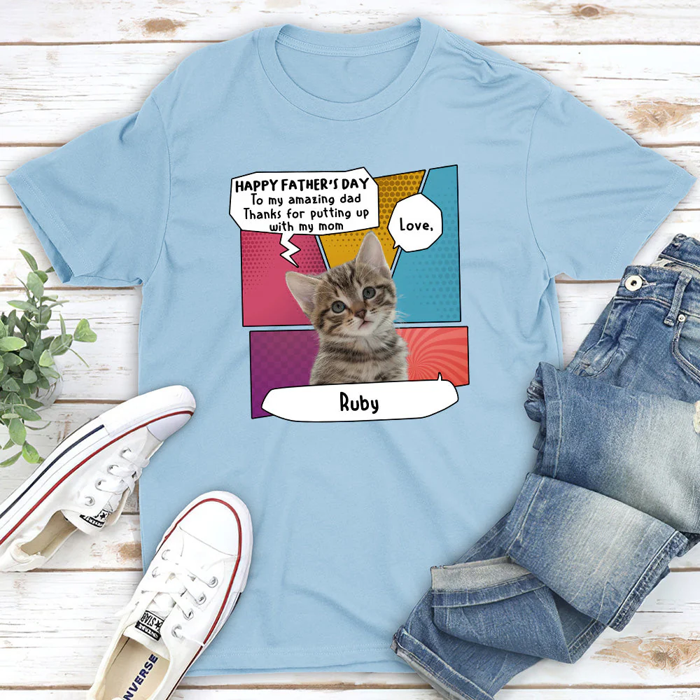 Amazing Cat Dad - Personalized Custom Premium T-shirt - Image 5