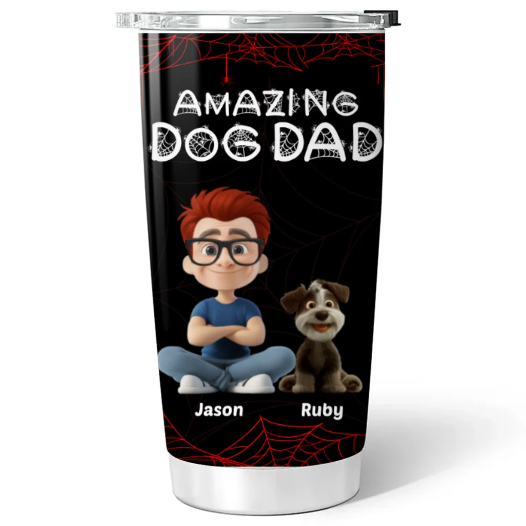 Amazing Dog Dad - Personalized Custom Tumbler - Image 6