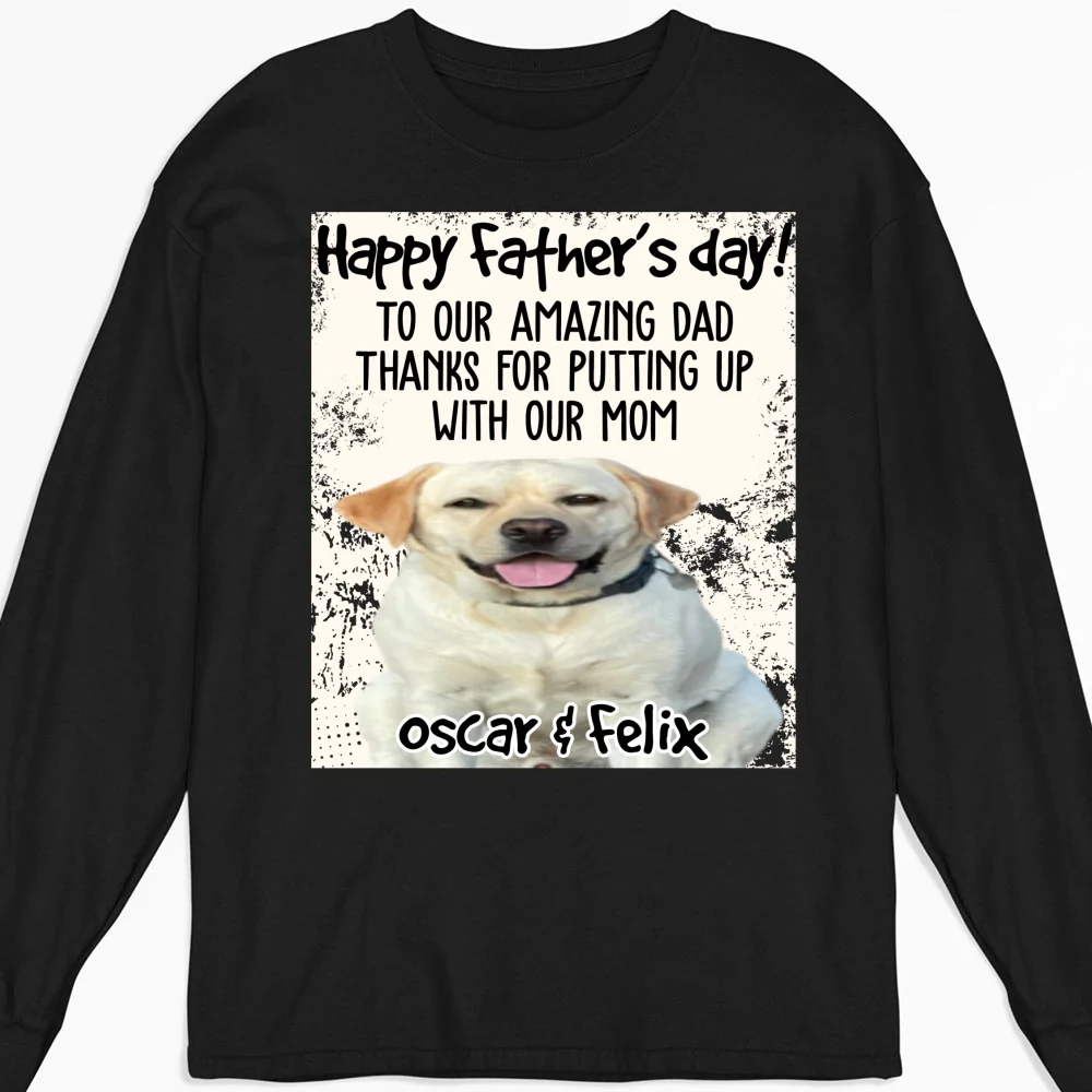 Amazing Dog Dad Photo - Personalized Custom Long Sleeve T-Shirt - Image 5