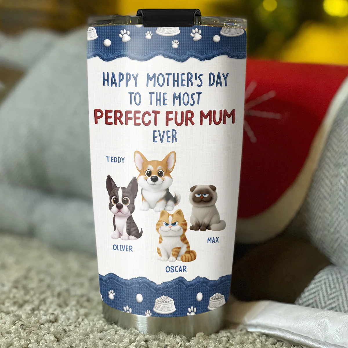 Amazing Fur Mom Version 2 - Personalized Custom Tumbler - Image 4