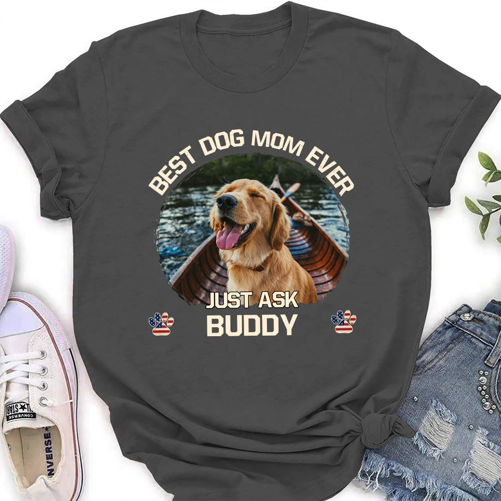 American Best Mom/Dad - Personalized Custom Women's T-shirt - Image 5