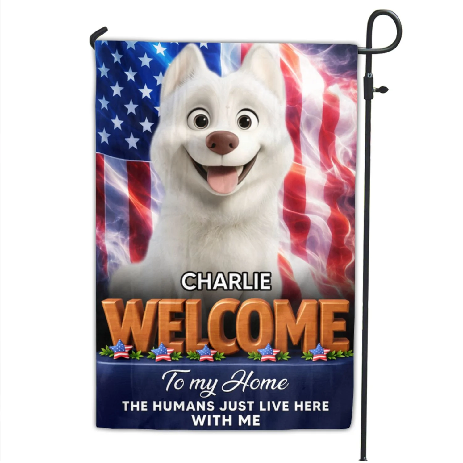 American Dogs Welcome You To Home - Personalized Custom Flag - Image 6