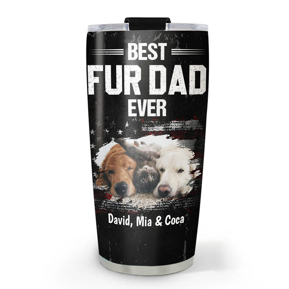 American Pet Dad Photo - Personalized Custom Tumbler