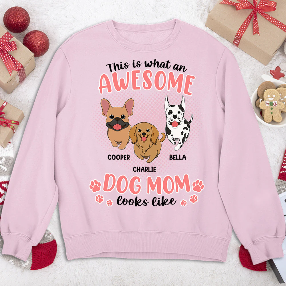 An Awesome Dog Mom Version 2 - Personalized Custom Sweatshirt - Image 2