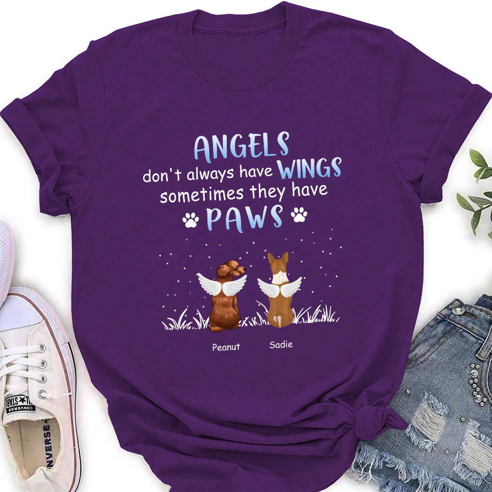 Angels Don't Always Have Wings - Personalized Custom Women's T-Shirt - Image 3