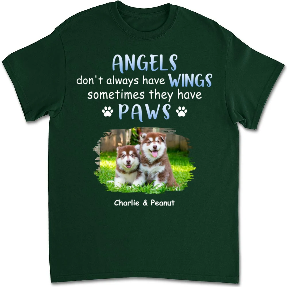 Angels Don't Always Have Wings Photo - Personalized Custom Unisex T-Shirt - Image 4