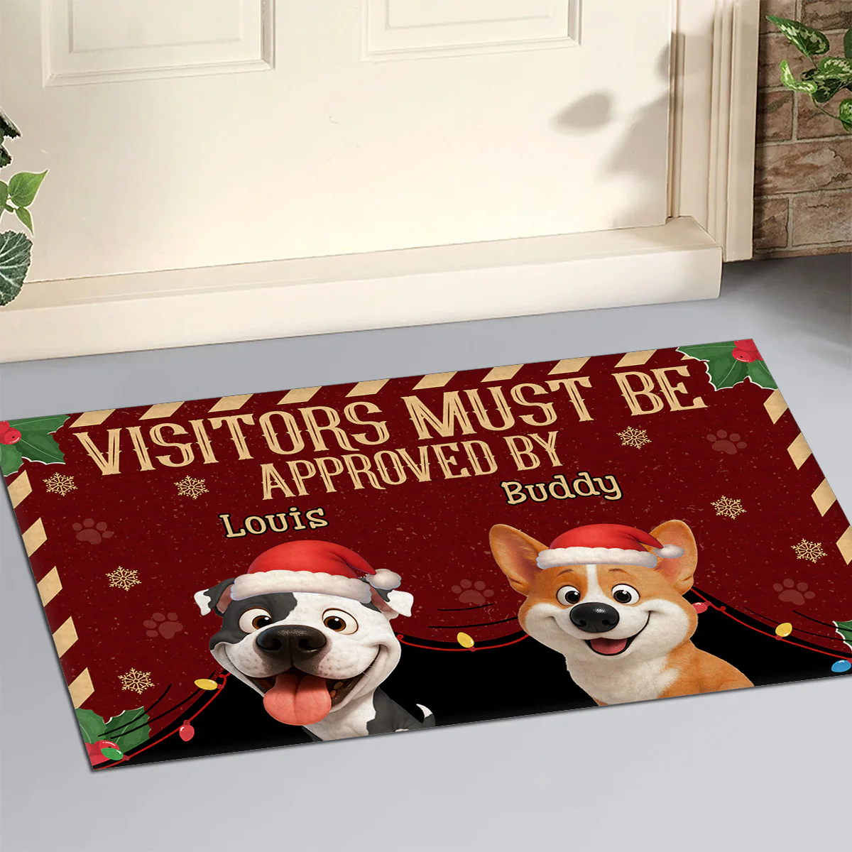 Approved By Boss Christmas - Personalized Custom Doormat - Image 2
