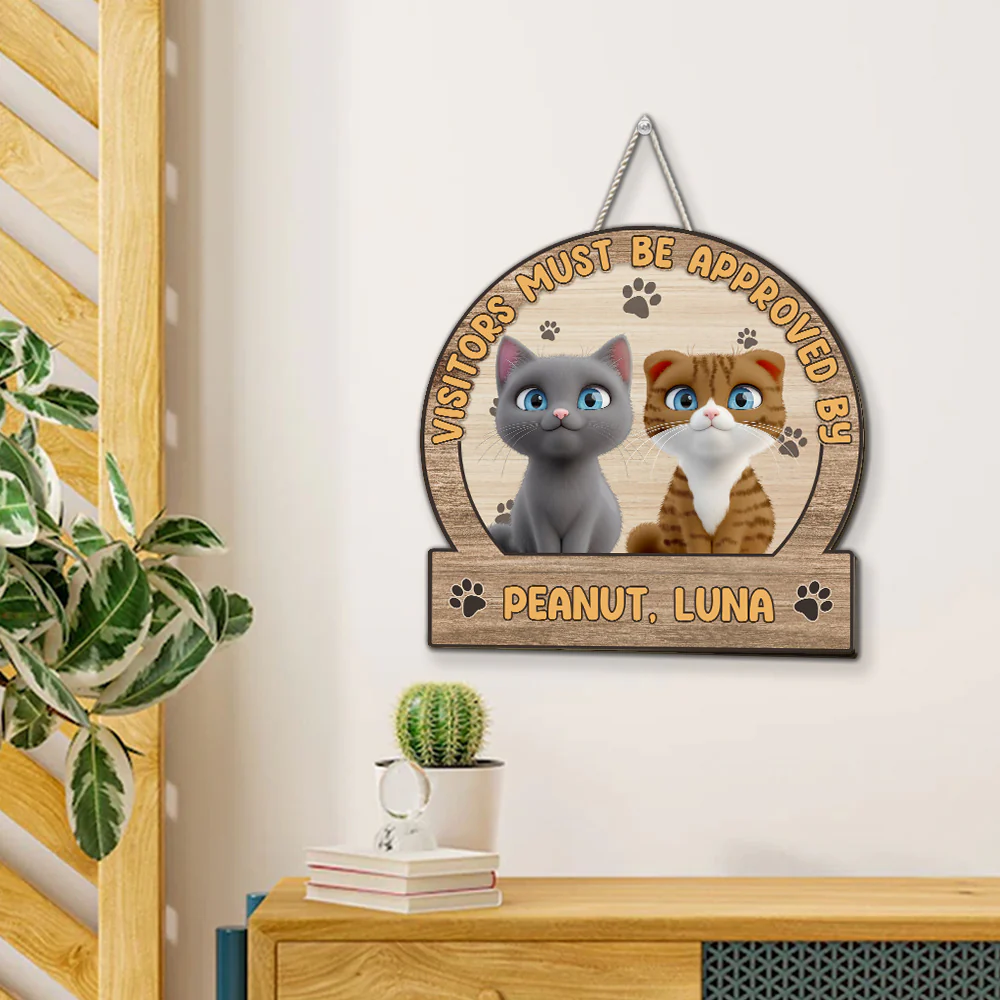 Approved By Cats - Personalized Custom Wood Sign - Image 3