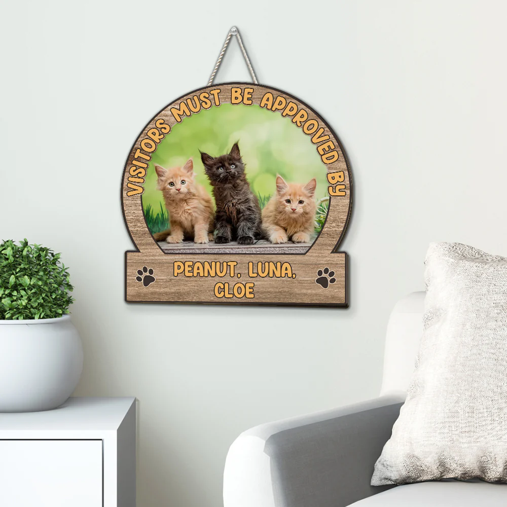 Approved By Cats Photo - Personalized Custom Wood Sign - Image 3