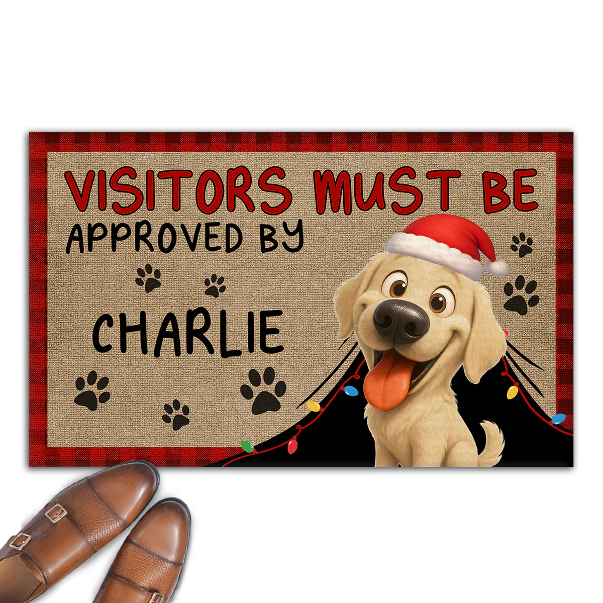 Approved By Dog Cartoon Christmas - Personalized Custom Doormat