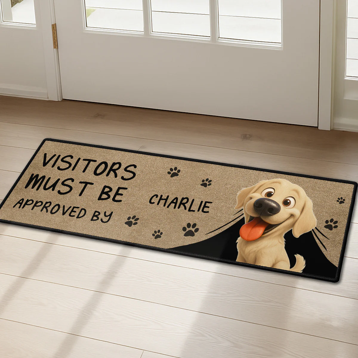 Approved By Dog Cartoon - Personalized Custom Runner Rug