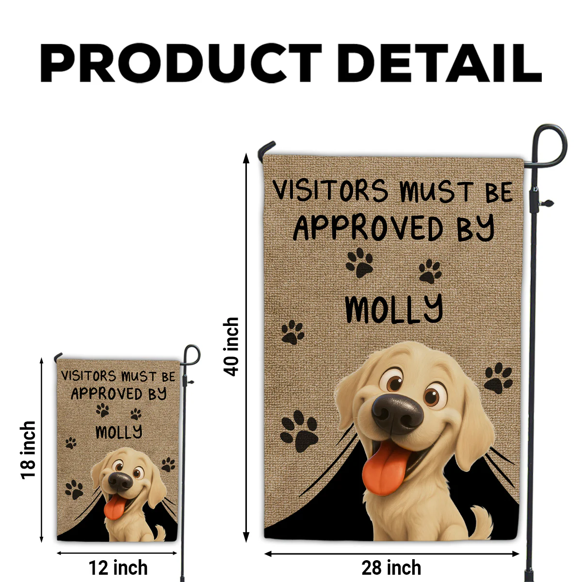 Approved By Dog Cartoon Version 2 - Personalized Custom Flag - Image 6