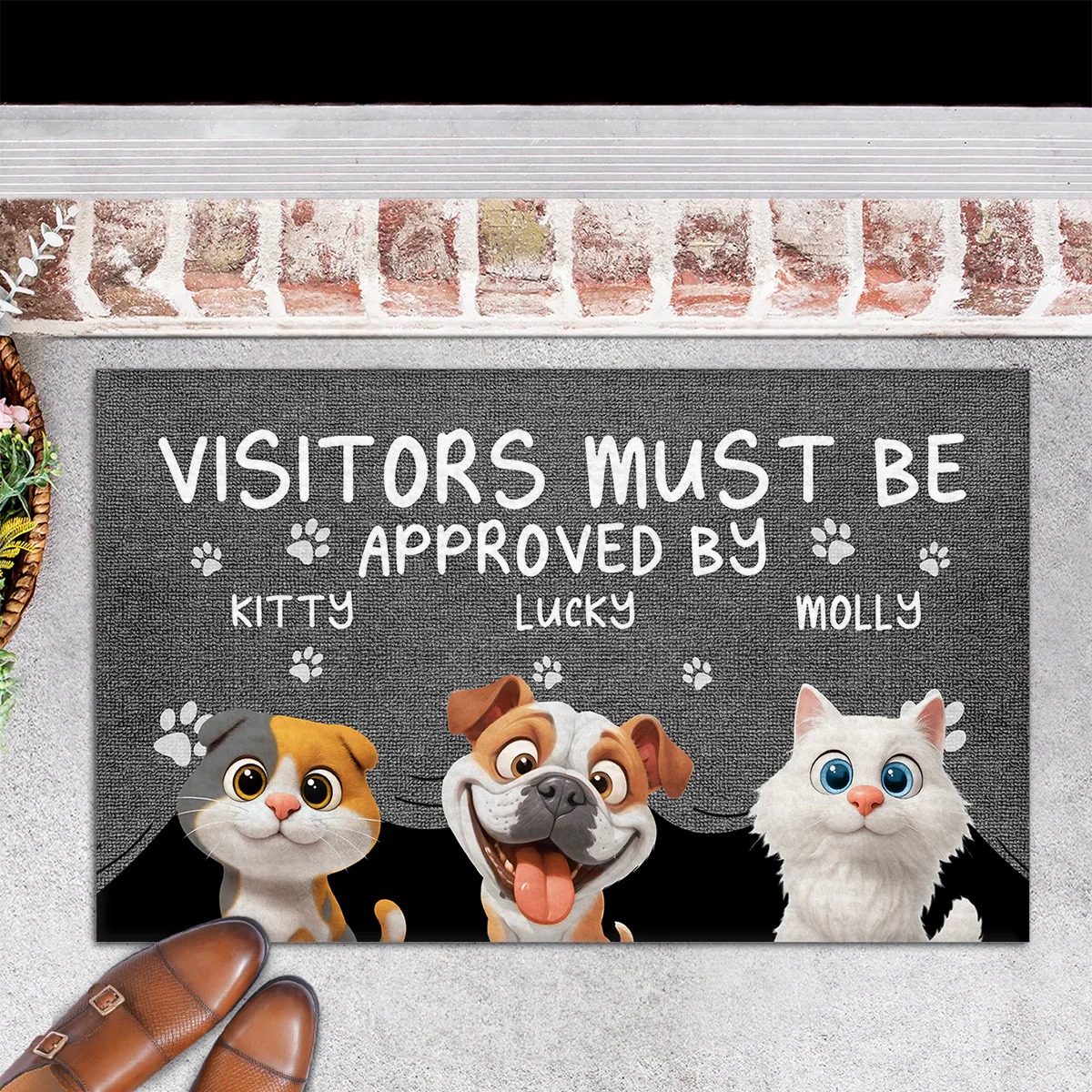 Approved By Pets Cartoon Version 2 - Personalized Custom Doormat - Image 6