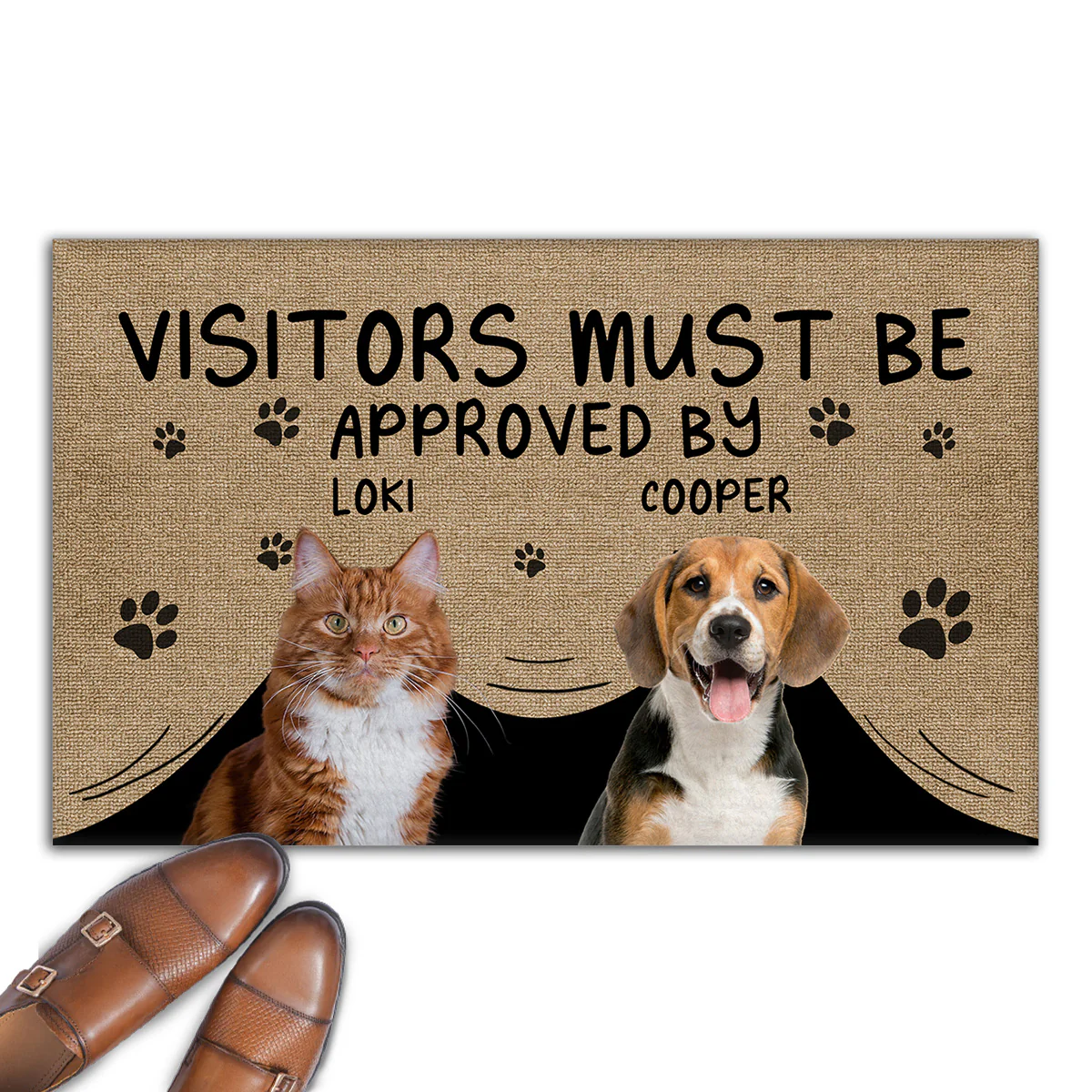 Approved By Pets Cartoon Version Photo 2 - Personalized Custom Doormat