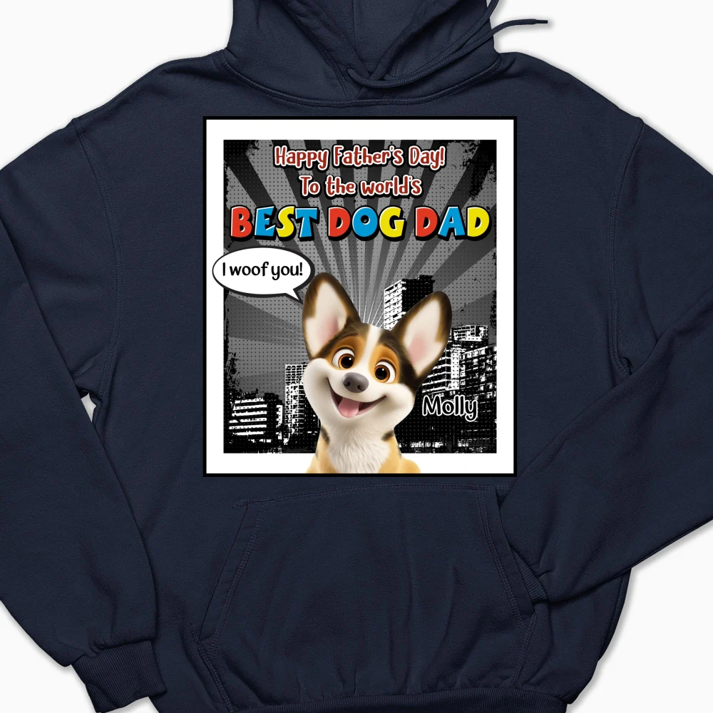 Art Dog Funny Dad - Personalized Custom Hoodie - Image 6