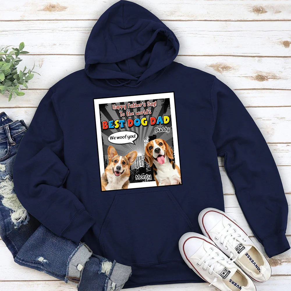 Art Dog Funny Dad Photo - Personalized Custom Hoodie - Image 2