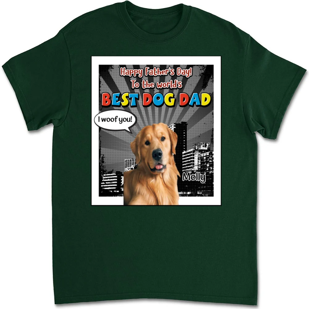Art Dog Funny Dad Photo- Personalized Custom Unisex T-Shirt - Image 9