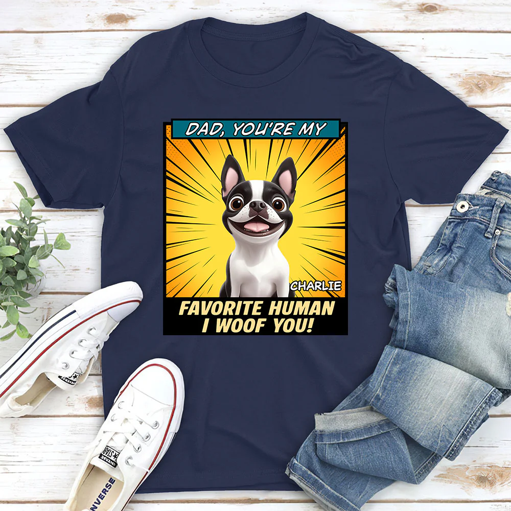 Art Favorite Dog Dad - Personalized Custom Unisex T-Shirt - Image 5