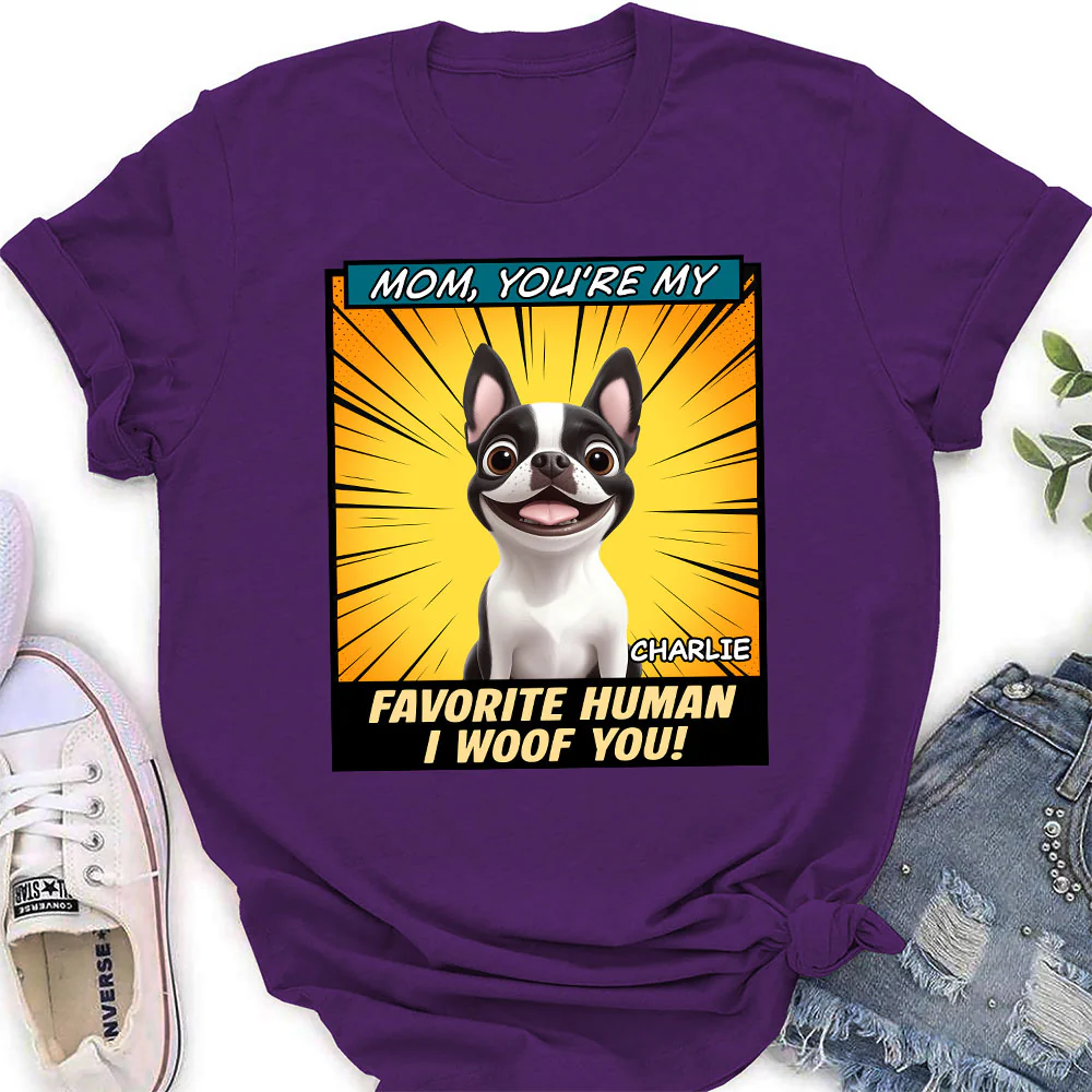 Art Favorite Dog Dad - Personalized Custom Women T-Shirt - Image 2