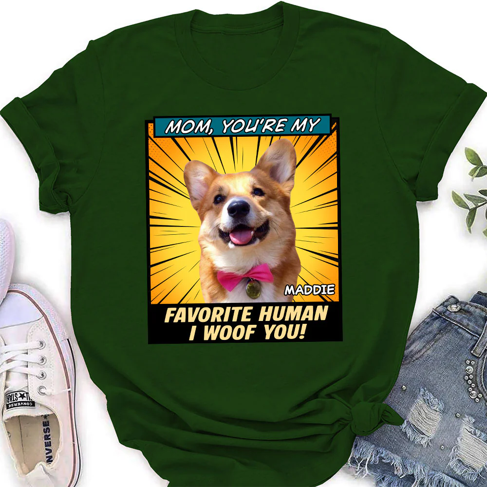 Art Favorite Dog Dad Photo - Personalized Custom Women T-Shirt - Image 2