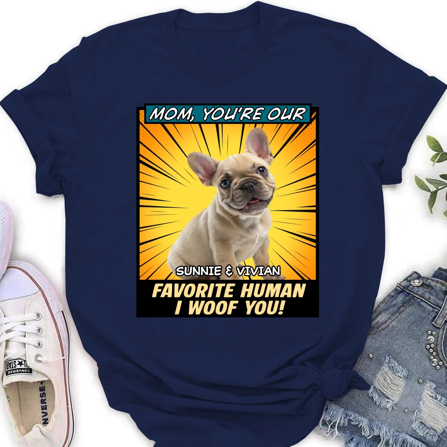 Art Favorite Dog Dad Photo - Personalized Custom Women T-Shirt - Image 6