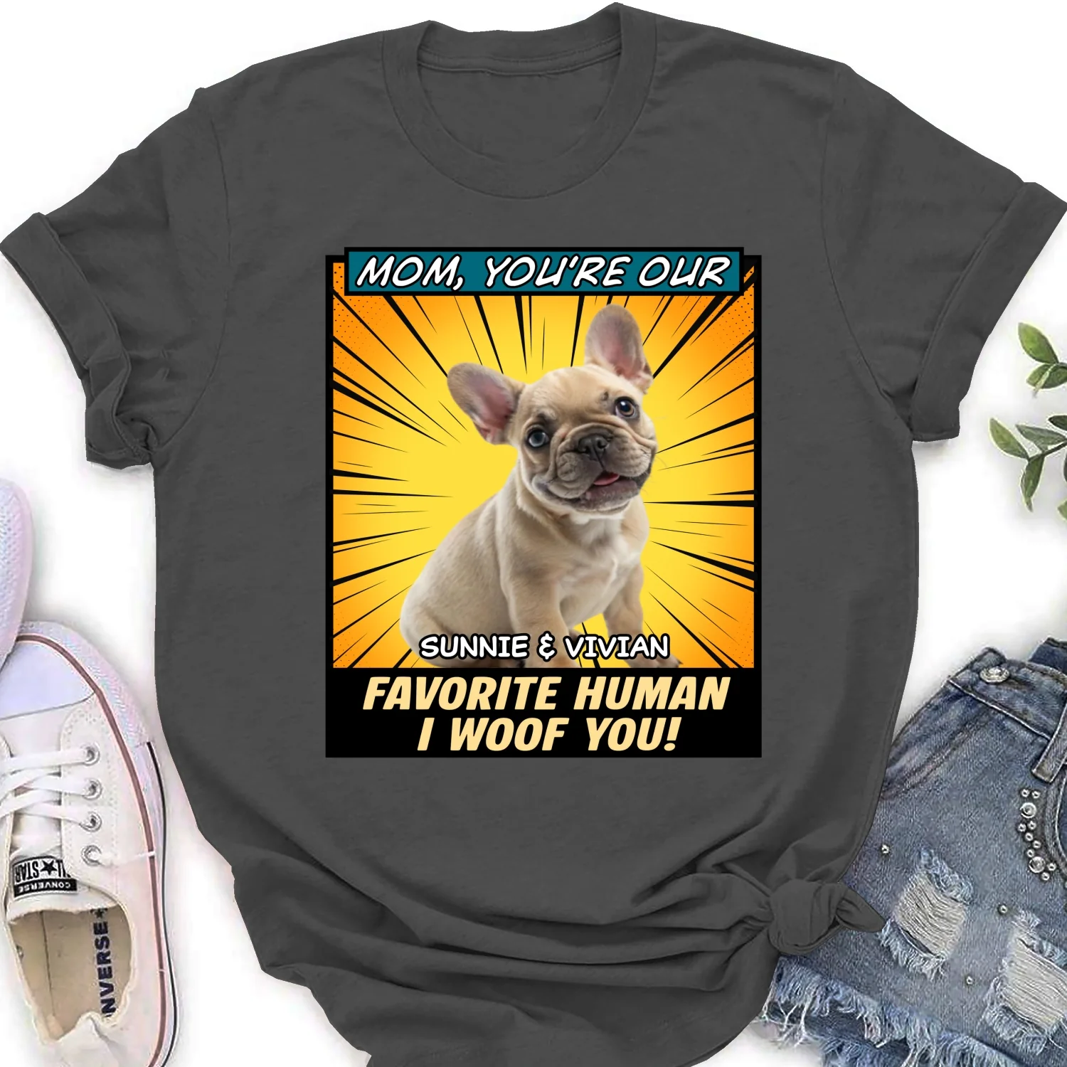 Art Favorite Dog Dad Photo - Personalized Custom Women T-Shirt - Image 8
