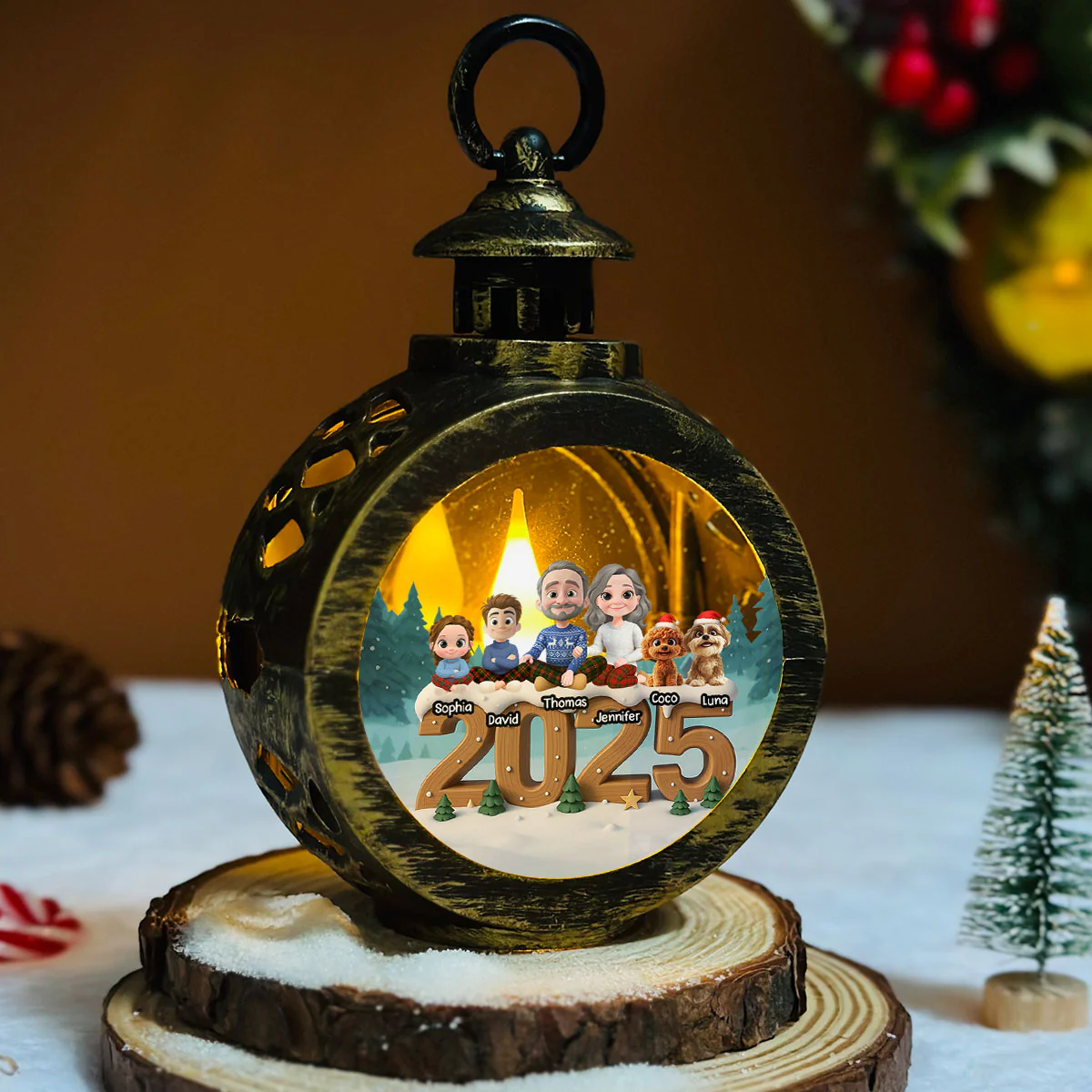 As A Family Now Onwards - Personalized Custom 3D Effect Christmas Lantern - Image 6