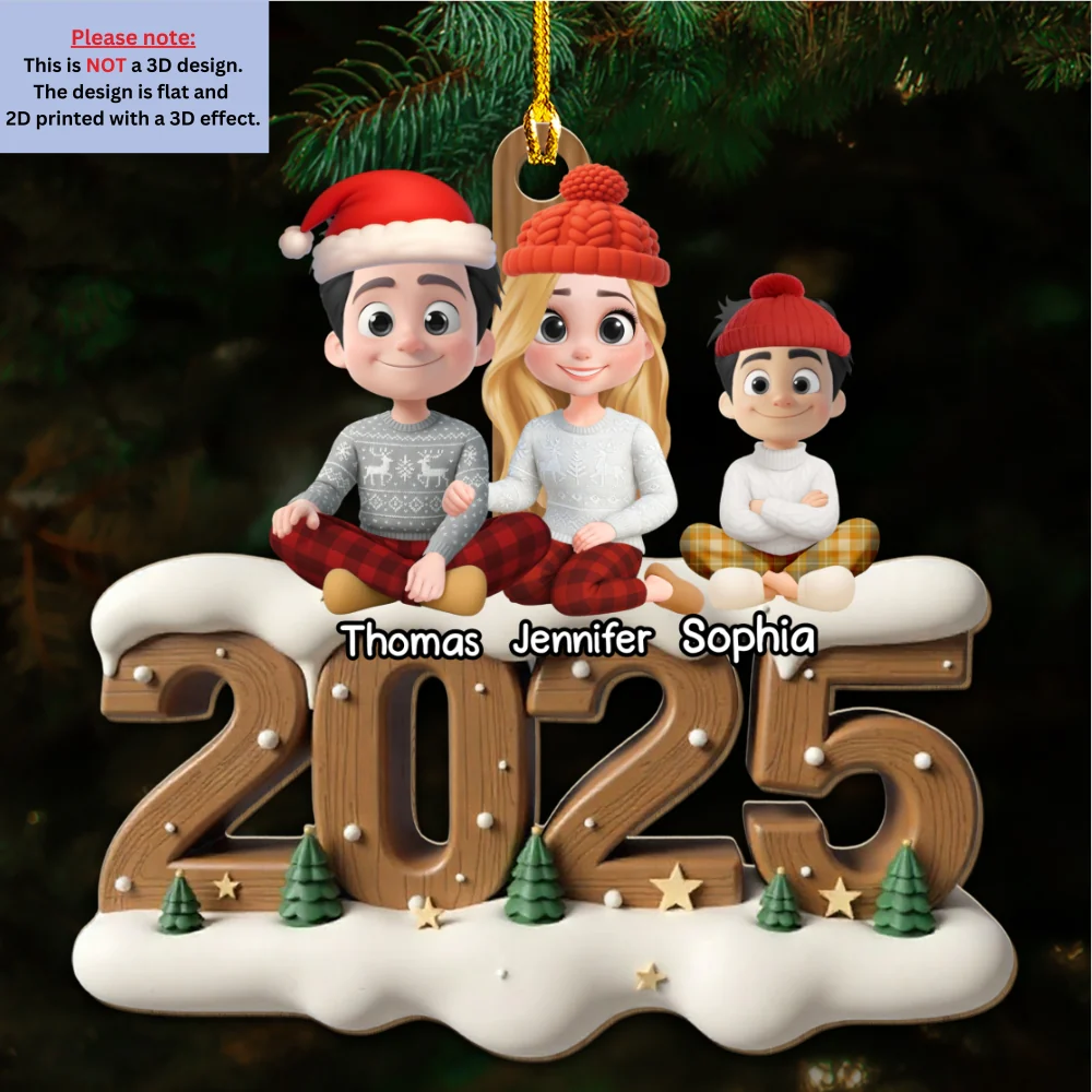 As A Family Now Onwards - Personalized Custom 3D Effect Wood Ornament - Image 5