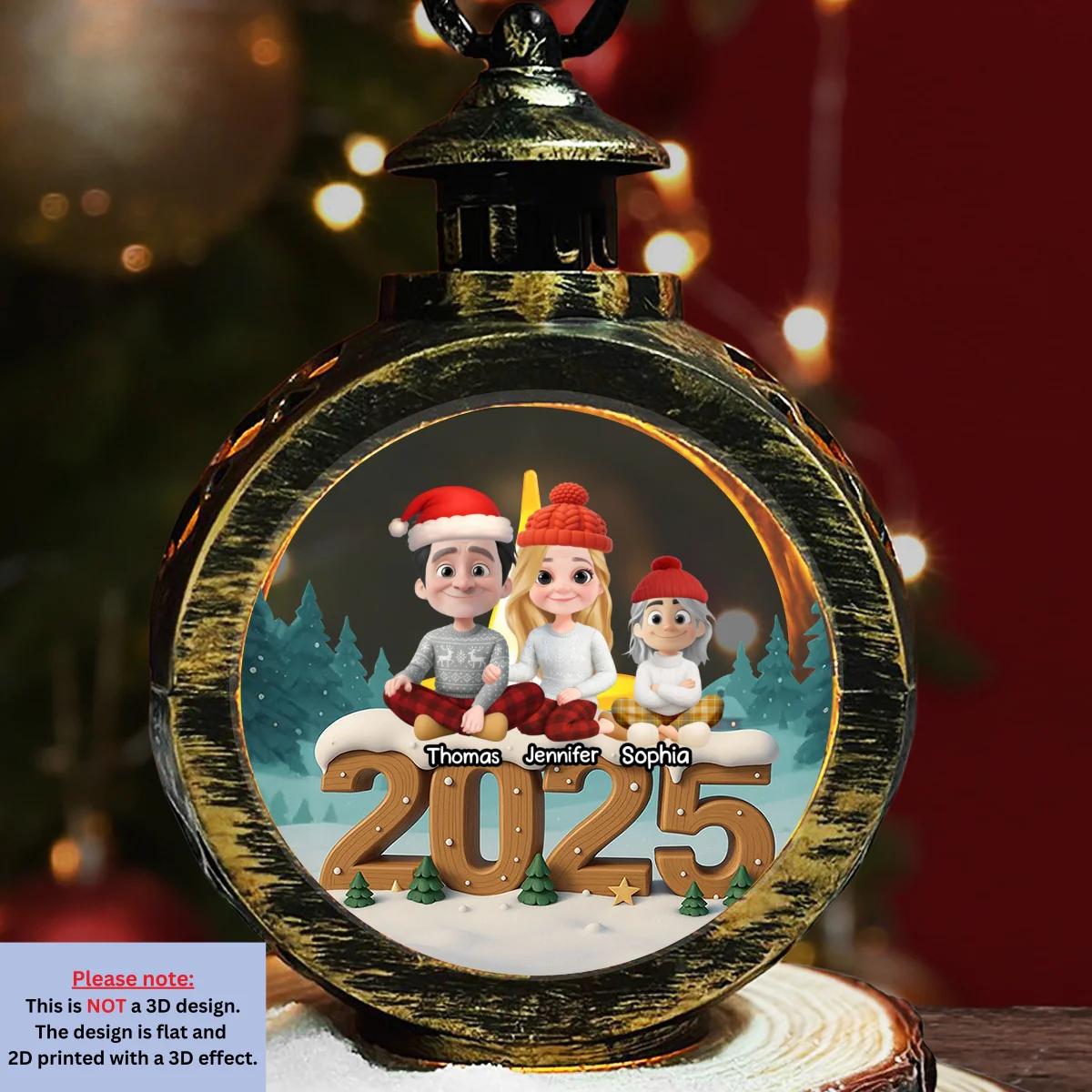 As A Family Onwards Extended Version 2 - Personalized Custom 3D Effect Christmas Lantern - Image 6
