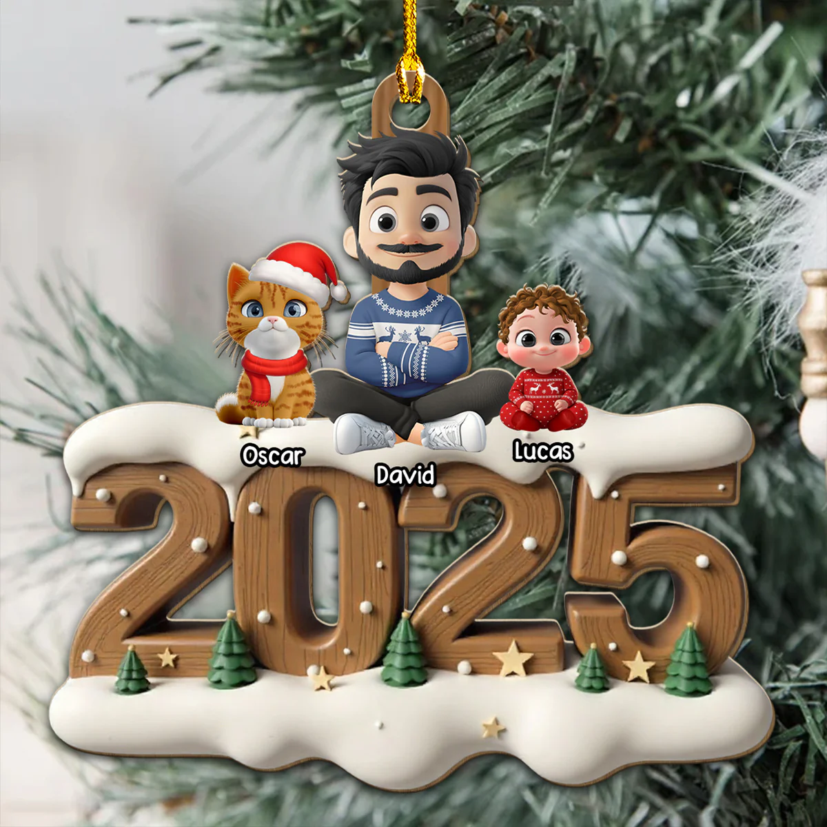 As A Fur Parent Now Onwards - Personalized Custom 3D Effect Wood Ornament - Image 3