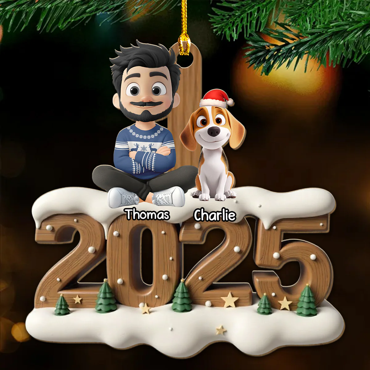 As A Whole Family Now Onwards - Personalized Custom 3D Effect Wood Ornament - Image 2