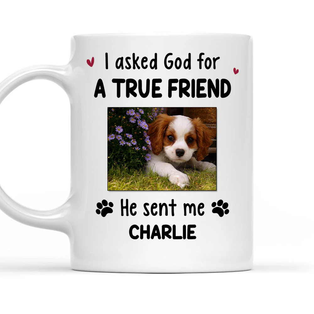 Asked God For A True Friend - Personalized Custom Photo Coffee Mug