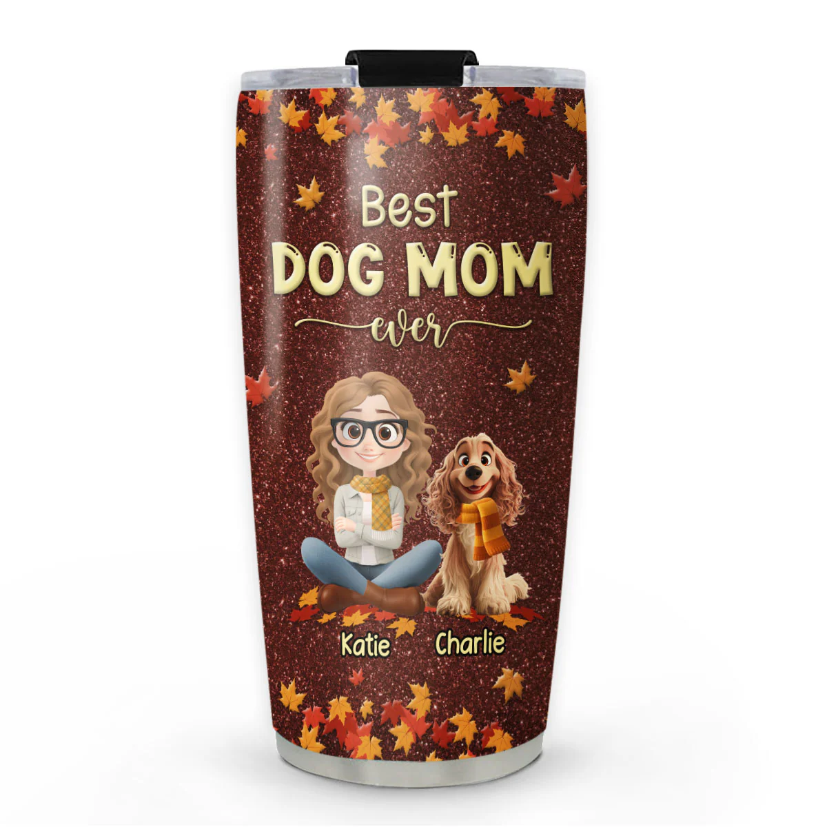 Autumn Cartoon Dogs - Personalized Custom Tumbler
