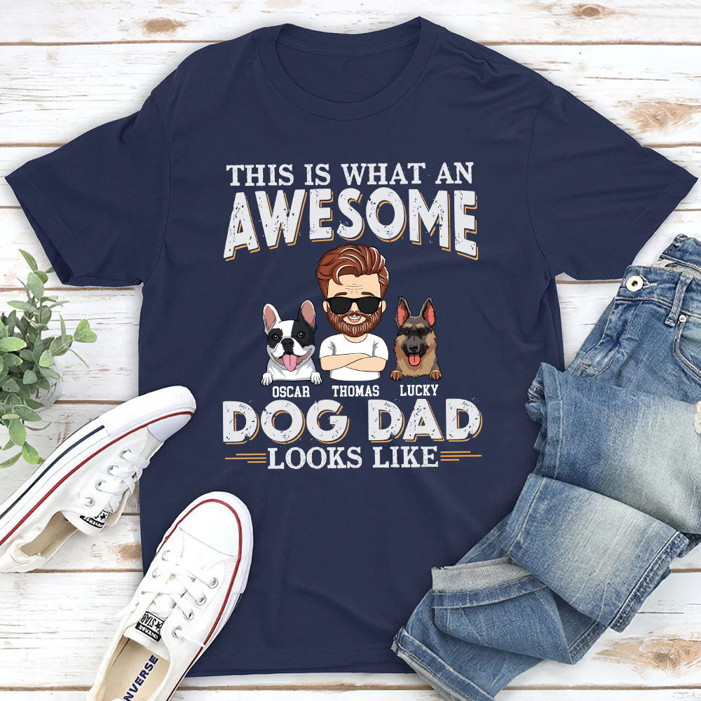 Awesome Dog Dad Look Like - Personalized Custom Premium T-shirt - Image 2
