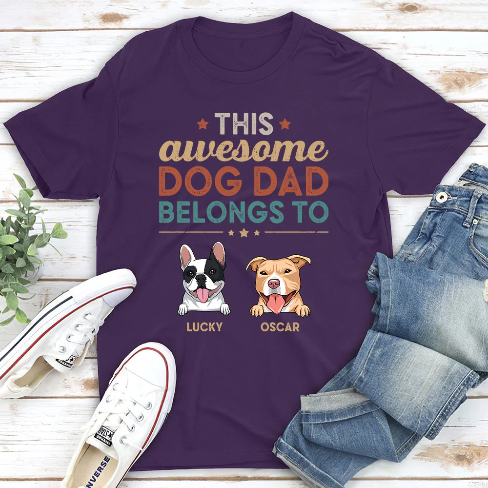 Awesome Dog Dad - Personalized Custom Unisex T-shirt - Image 4
