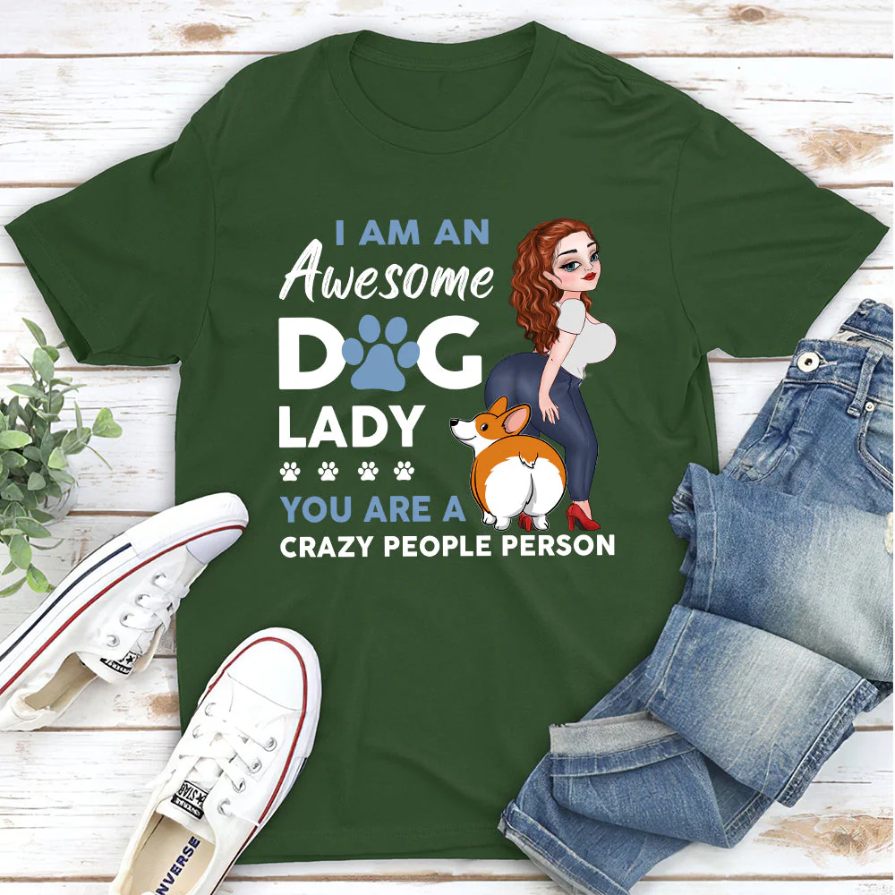 Awesome Dog Lady - Personalized Custom Unisex T-shirt - Image 2