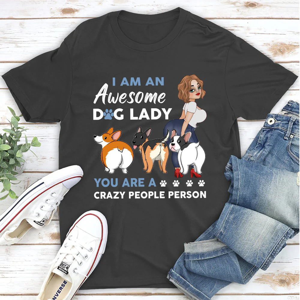 Awesome Dog Lady - Personalized Custom Unisex T-shirt - Image 4