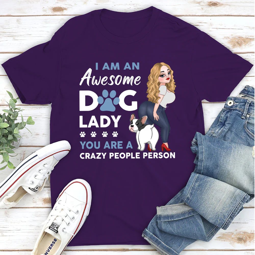 Awesome Dog Lady - Personalized Custom Unisex T-shirt - Image 5