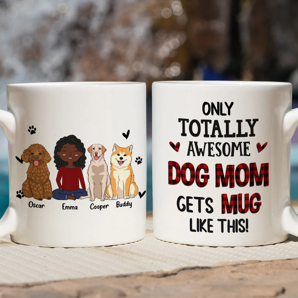 Awesome Dog Mom 1 - Personalized Custom Coffee Mug - Image 4