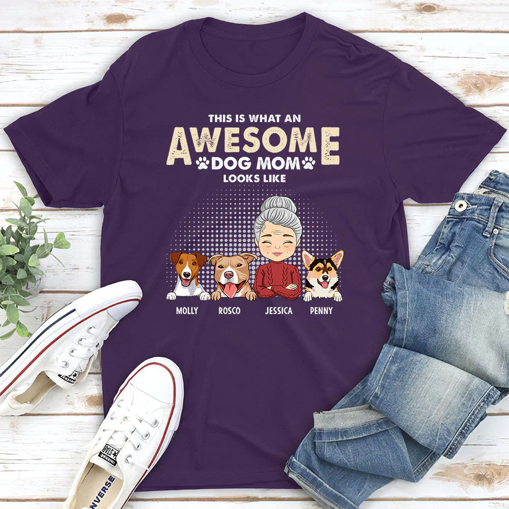 Awesome Dog Mom/Dad - Personalized Custom Unisex T-shirt - Image 3