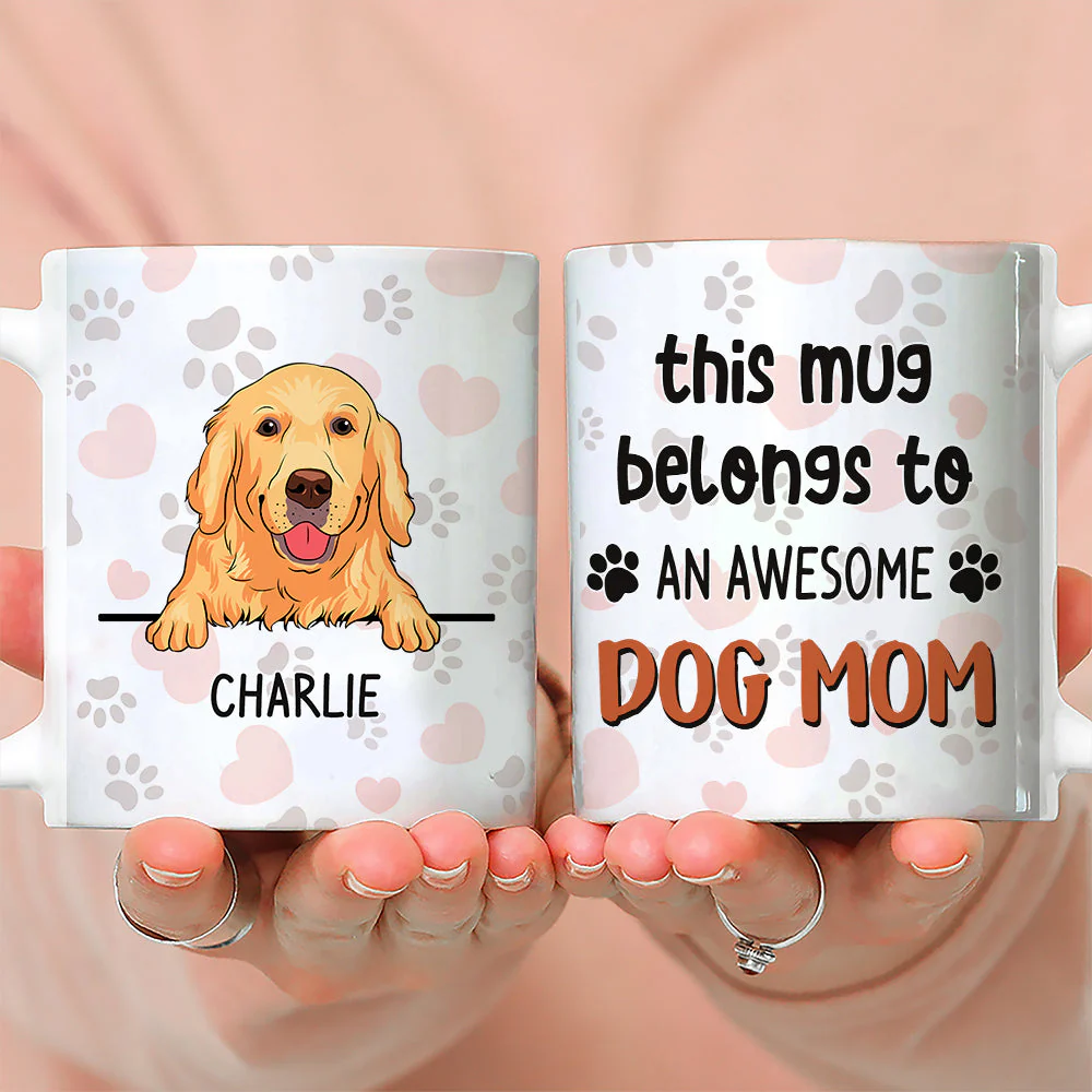Awesome Dog Mom Mug - Personalized Custom Coffee Mug - Image 2