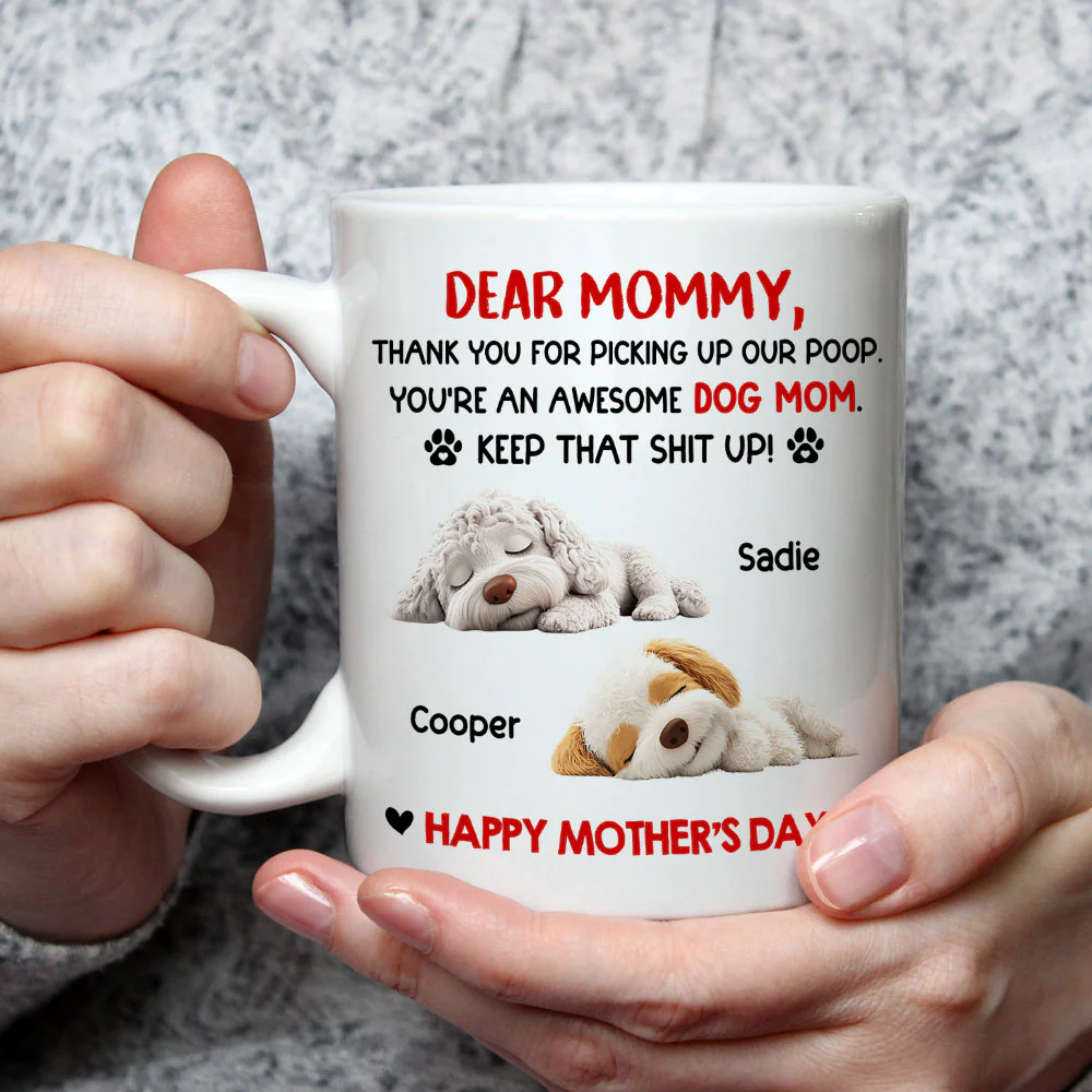 Awesome Dog Mom - Personalized Custom Coffee Mug - Image 3