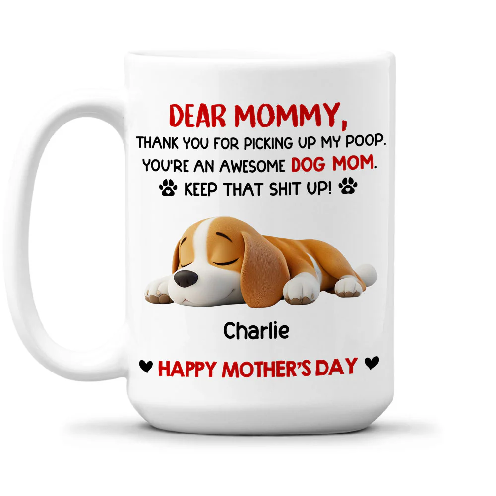 Awesome Dog Mom - Personalized Custom Coffee Mug - Image 5
